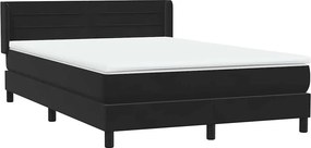 vidaXL Κρεβάτι Boxspring με Στρώμα Μαύρο 160x210 εκ. Βελούδινο