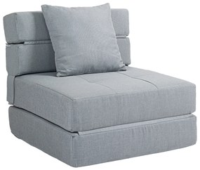 HOMCOM Πολυθρόνα Relax Καναπές-κρεβάτι με λειτουργία κρεβατιού, συμπεριλαμβανομένου 1 μαξιλαριού, 70 cm x 70 cm x 61 cm, Ανοιχτό γκρι