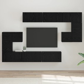vidaXL Σετ Τηλεοπτικής Ντουλάπας 10 pcs Μαύρη Δρυς 180 x 30 x 90.5 εκ