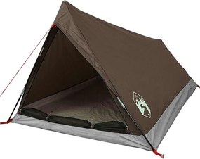 vidaXL Σκηνή Κάμπινγκ 2 Ατόμων Αδιάβροχη Καφέ