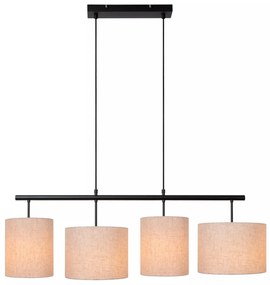 Φωτιστικό Κρεμαστό Lucide 45409-04-38 MAYA Μπεζ/Κρεμ (Beige/Creme)|Μαύρο Ματ (Black Mat)