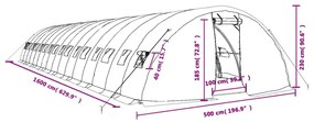 Θερμοκήπιο με Ατσάλινο Πλαίσιο Λευκό 80 μ² 16 x 5 x 2,3 μ. - Λευκό