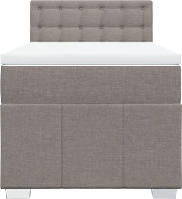 vidaXL Κρεβάτι Boxspring με Στρώμα Taupe 90x200 εκ. Υφασμάτινο