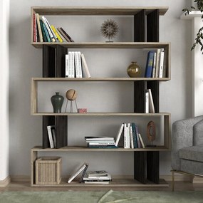 Βιβλιοθήκη ArteLibre Antipaxi Sonoma/Wenge Μοριοσανίδα/Μελαμίνη 122x26x159cm-14410078