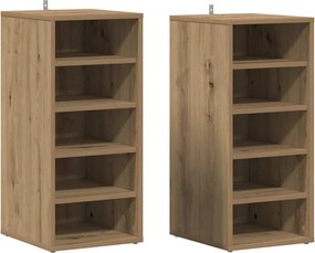 vidaXL Ντουλάπια παπουτσιών 2 τεμ Artisan Oak 32x35x70 cm