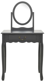 vidaXL Μπουντουάρ με Σκαμπό Γκρι 65x36x128 εκ. Ξύλο Παυλώνιας / MDF