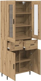 vidaXL Highboard με συρτάρι 2 pcs Artisan Oak Επεξεργασμένο ξύλο