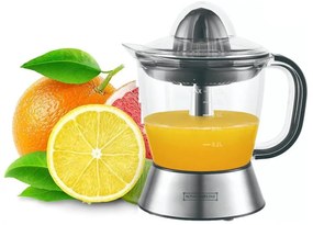 Πρέσα εσπεριδοειδών Royalty Line RL-CJ9404, 40W, 1 l, Push start, 2 κώνοι, Ανοξείδωτο, Inox