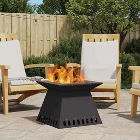 vidaXL Φωτιά Μαύρο 48 x 48 x 40 εκ Κρύα έλαση από χάλυβα