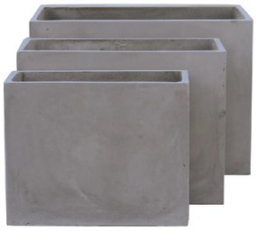 FLOWER POT-2  SET 3 ΤΕΜΑΧΙΩΝ CEMENT GREY