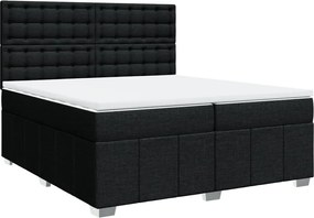 vidaXL Κρεβάτι Boxspring με Στρώμα Μαύρο 200x200 εκ. Υφασμάτινο