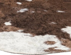 vidaXL Χαλί Πλενόμενο Σχέδιο Αγελάδας Καφέ/Λευκό 120x170 εκ.