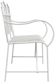 vidaXL Πάγκος Κήπου  Λευκός με Σχέδιο Σλαβήτη, 103,5 CM Χάλυβας