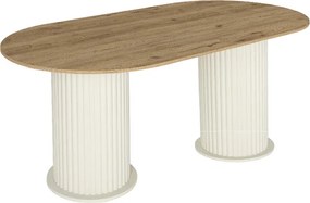 Τραπέζι Bohema Megapap χρώμα ivory - sepet oak 180x90x77,7εκ.