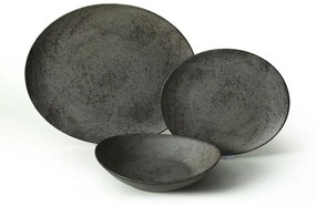 Σερβίτσιο Πιάτα Φαγητού (Σετ 18Τμχ) 275KRM2491 Anthracite Hermia 18 τμχ Ceramic