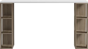 Γραφείο με ραφιέρα  Colmar pakoworld sonoma-λευκό 140x60x75εκ