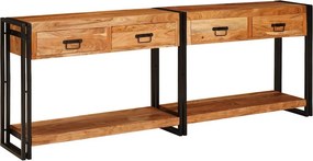vidaXL Τραπέζια Κονσόλες 2 τμχ. Καφέ 200 x 33 x 75 εκ