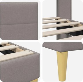 vidaXL Σκελετός Κρεβατιού Taupe 120 x 190 cm Ύφασμα