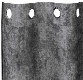 vidaXL Κουρτίνα με κουρτίνες 2 pcs Γκρι 140 x 140 cm Βελούδο