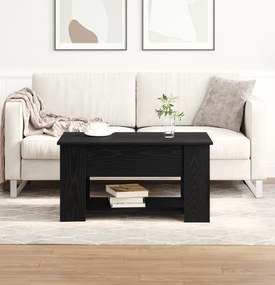 vidaXL Μαύρο Τραπέζι Καφέ 79x49x41 εκ. Φτιαγμένο από Επεξεργασμένο Ξύλο