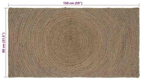 vidaXL Χαλί Γκρι 80 x 150 cm Γιούτα