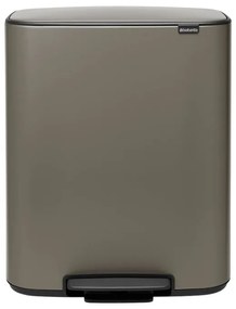 Brabantia 1003184 Bo Κάδος Απορριμμάτων από Ανοξείδωτο Ατσάλι Platinum με Πεντάλ 60lt