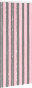 vidaXL Κουρτίνα εντόμων Chenille Ασημί Γκρι και Ροζ 100 x 230 cm