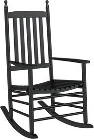 vidaXL Πολυθρόνες Κουνιστές Καμπυλ. Καθίσματα 2 τεμ Μαύρες Μασίφ Λεύκα