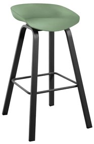 PENT Σκαμπό Bar, Μέταλλο Βαφή Μαύρο, PP Πράσινο 49x52x72/84cm ΕΜ1531,6