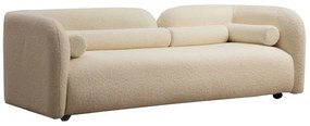 Καναπές 3θέσιος Tranquil I pakoworld ύφασμα μπουκλέ κρεμ 228x90x74εκ