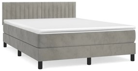 ΚΡΕΒΑΤΙ BOXSPRING ΜΕ ΣΤΡΩΜΑ ΑΝΟΙΧΤΟ ΓΚΡΙ 140X200 ΕΚ. ΒΕΛΟΥΔΙΝΟ 3141425