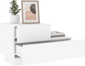 vidaXL Κομοδίνο με Φώτα LED Λευκό 70 x 36 x 40,5 εκ.