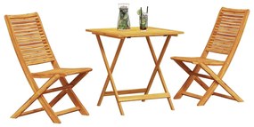 vidaXL Φορητό Σετ Μπιζερί 3 pcs Καφέ Μασίφ ξύλο ακακίας