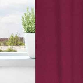 vidaXL Κουρτίνες Μαύρης Ύφανσης με Δαχτυλίδια 2 pcs Κόκκινο