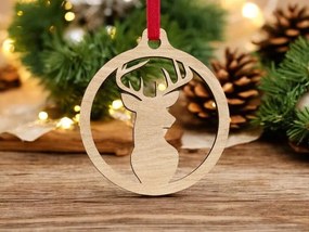 Intra απο ξύλο plywood 3mm-4mm πάχος – Χριστουγεννιάτικο μπιχλιμπίδι ελαφιού 15x20 cm INTRAVECTRY-MY542719
