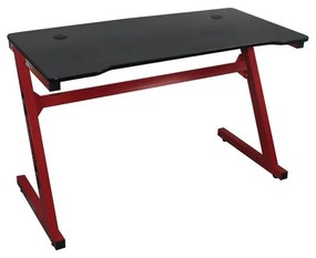 WOODWELL ΕΟ416,1GAMING Γραφείο 120x60cm τ.Carbon Μέταλλο Βαφή Κόκκινο 120x60x75cm ΕΟ416,1