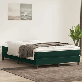 vidaXL Box Spring Κρεβάτι χωρίς στρώμα Σκούρο πράσινο 140x220cm