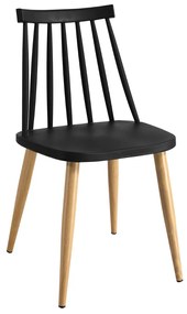 Καρέκλα Eri Mαύρο 43 x 47 x 80, Χρώμα: Μαύρο, Υλικό: Μέταλλο, Πολυπροπυλένιο (PP)