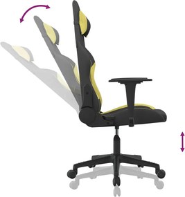 vidaXL Καρέκλα Gaming Μαύρο και Αν. Πράσινο Υφασμάτινη