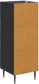 vidaXL Ντουλάπι με Συρτάρια Μαύρο 33 x 34,5 x 89,5 εκ