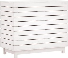 vidaXL Καλάθι Ρούχων Λευκό 88,5x44x76 εκ. από Μασίφ Ξύλο Πεύκου