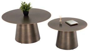 ΤΡΑΠΕΖIA ΣΑΛΟΝΙΟΥ 2ΤΜΧ NICKELY HM9667 ΜΕΤΑΛΛΟ ΣΕ ΑΣΗΜΙ ΜΑΤ Φ80x41Υ & Φ60x36Υ εκ.