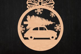 Σετ των 3 Intra απο ξύλο plywood 3mm-4mm πάχος Χριστουγεννιάτικο στολίδι αυτοκινήτου Δίασταση 8x8 cm INTRAFABR-110388310