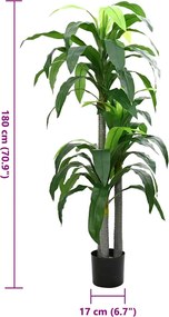 vidaXL Δέντρο Δράκαινα Τεχνητό 36 Φύλλα Πράσινο 180 εκ.