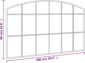 vidaXL Καθρέφτης Τοίχου Αψίδα Μαύρος 100 x 60 εκ. από Σίδερο