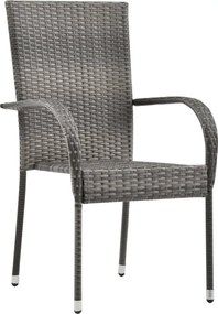 vidaXL Σετ Τραπεζαρίας Κήπου 9 Τεμαχίων Γκρι / Μαύρο