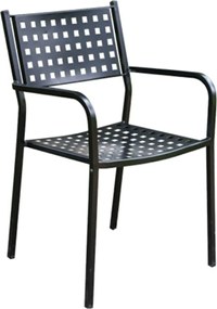 CAPRICE Πολυθρόνα Στοιβαζόμενη, Μέταλλο Βαφή Μαύρο   1τμχ