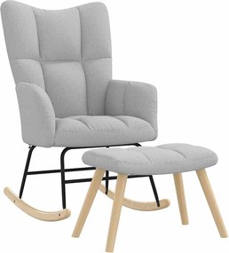 vidaXL Κουνιστή καρέκλα με υποπόδιο Cloud Grey Fabric
