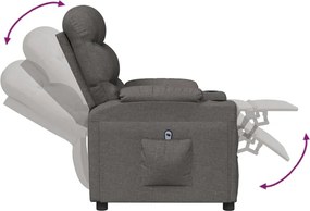 vidaXL Πολυθρόνα Ανακλινόμενη Ηλεκτρική Σκούρο Γκρι Υφασμάτινη