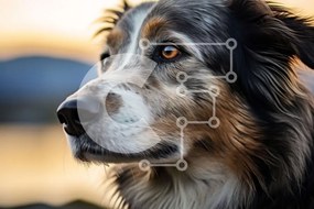 Σετ των 2 Intra Συλλεκτικό Ξύλινο Παζλ Plywood  4mm - Σοβαρός σκύλος με καφέ και λευκό τρίχωμα Σε Ξύλινο Κουτί - Διαστάσεις: 10x10 cm – 25 κομμάτια